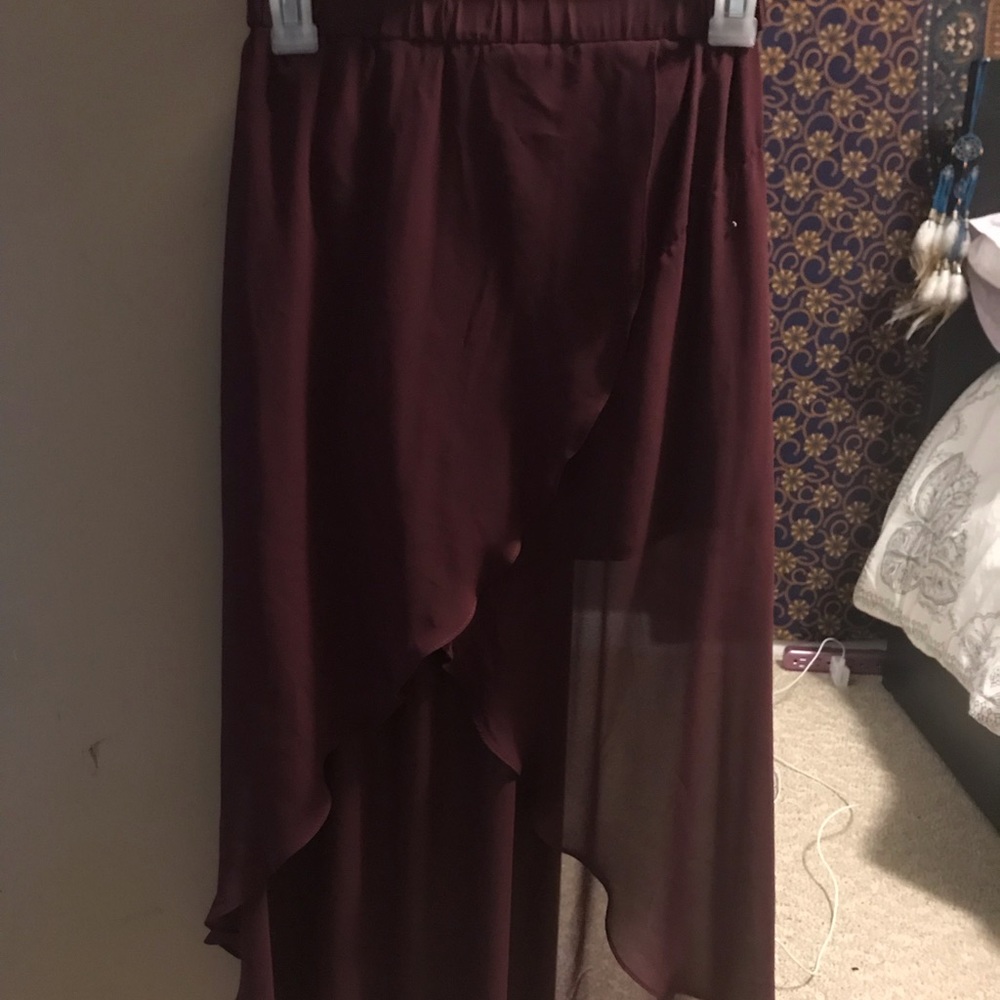 Purplish silk skirt